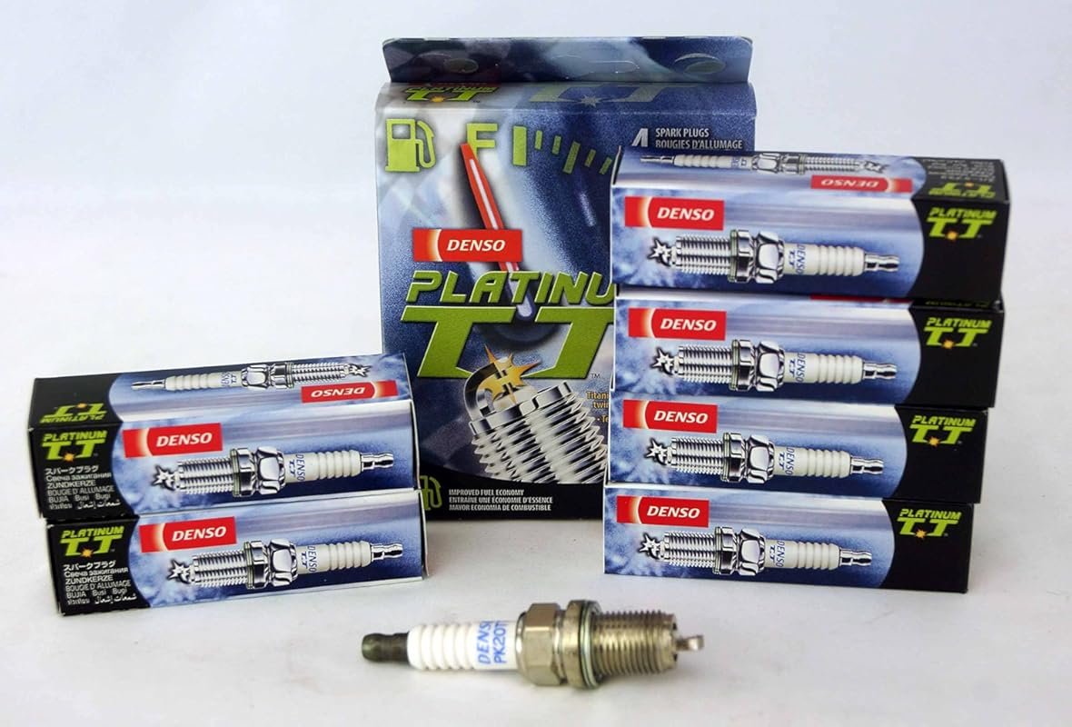 DENSO Platinum TT Spark Plugs PK20TT for Various Vehicles - Set of 6,
