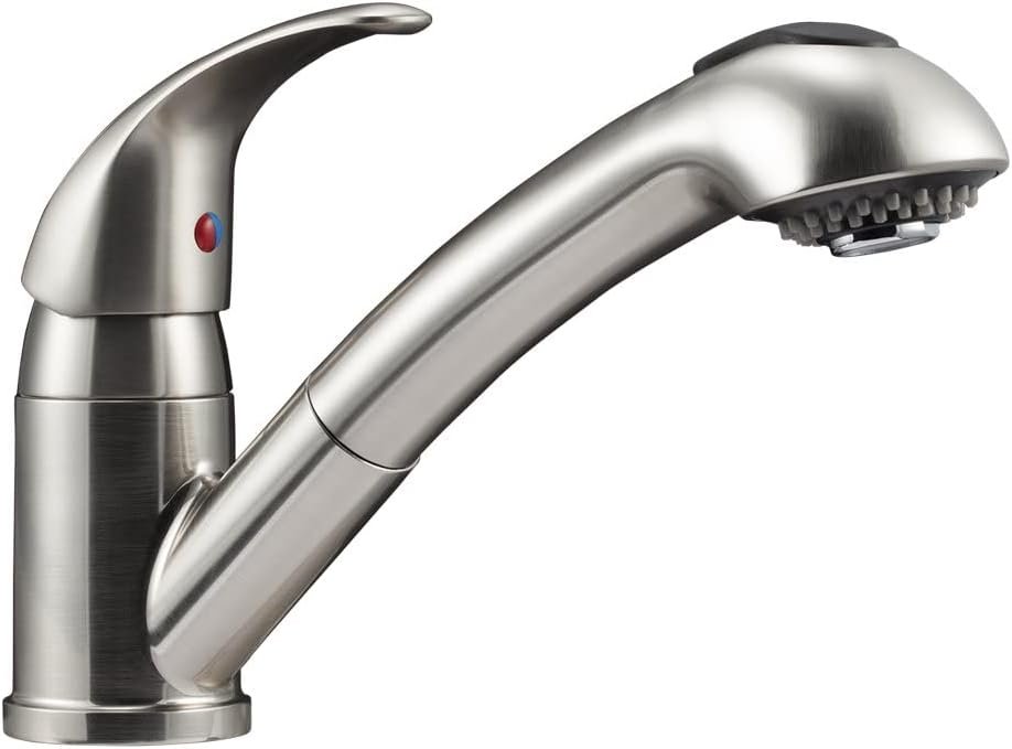 Dura Faucet RV Kitchen Sink Faucet with Pull-Out Swivel Single Handle 