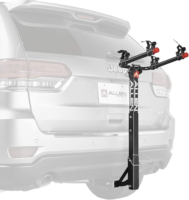 Allen Sports Deluxe 2-Bike Hitch Mount Rack with Silver and Black Fini