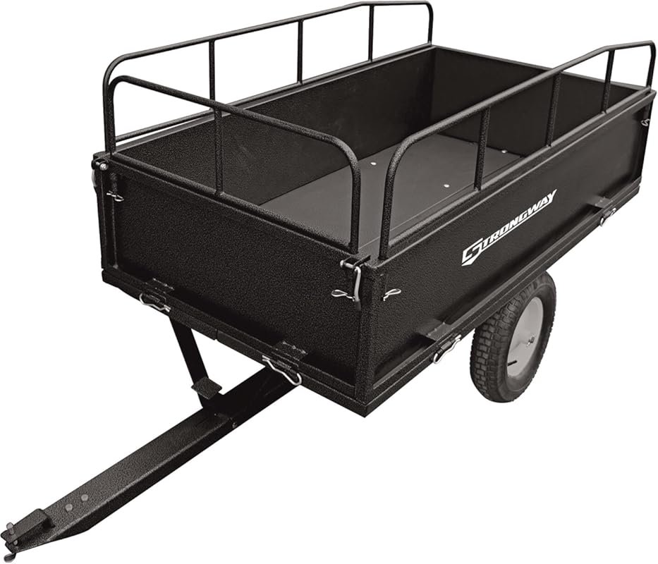Strongway Steel ATV Trailer with 1200 lb Load Capacity and 17 Cu. Ft. 