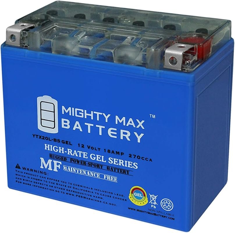 Mighty Max YTX20L-BS GEL 12V 18AH 270CCA Rechargeable Maintenance-Free