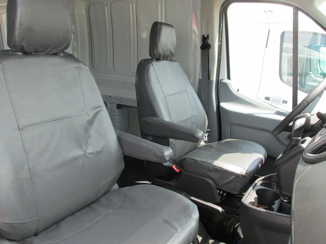Durafit Heavy-Duty Seat Covers for 2014-2021 Ford Transit in Dark Gray