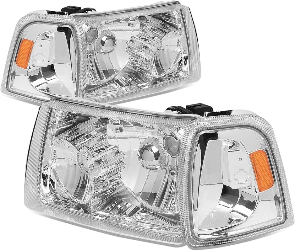 Auto Dynasty Halogen Headlights Assembly for 2001-2011 Ford Ranger: 4-