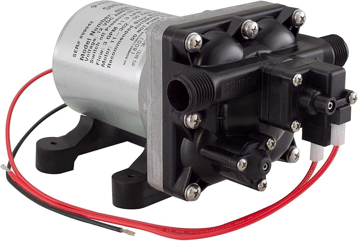 SHURFLO 12V 3.0GPM Revolution RV Water Pump with Self-Priming Diaphrag