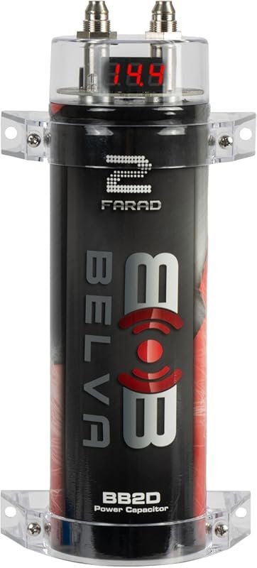 Belva BB2D 2.0 Farad Car Audio Capacitor with Digital Red Display for