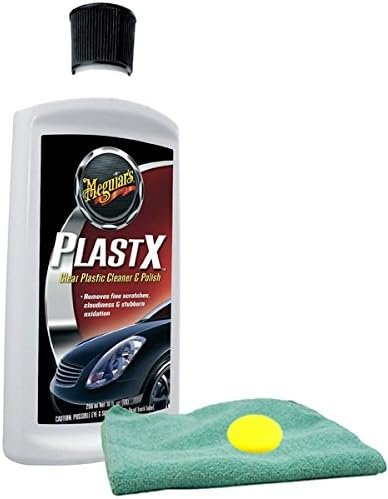 Meguiar's PlastX Clear Plastic Cleaner & Polish  Bundle with Microfibe