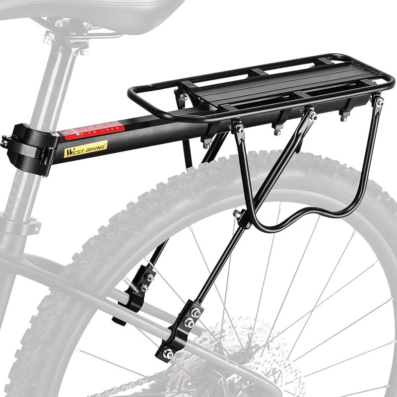 West Biking Adjustable Bike Cargo Rack - 110lb Capacity Bicycle Luggag