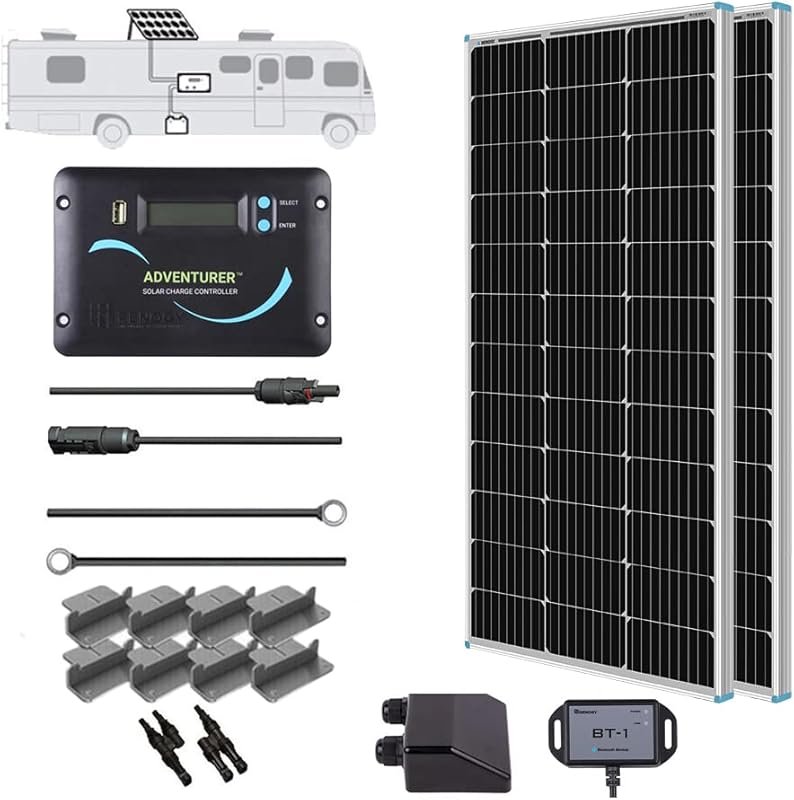 Renogy 200W 12V Monocrystalline Solar Panel Kit with 30A PWM Charge Co