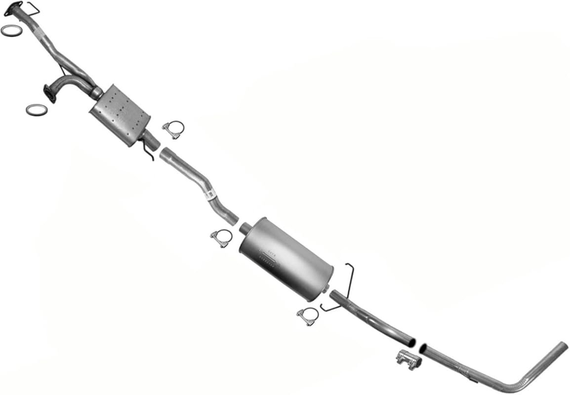 Replacement Exhaust System Pipe with Front and Rear Mufflers for Toyot
