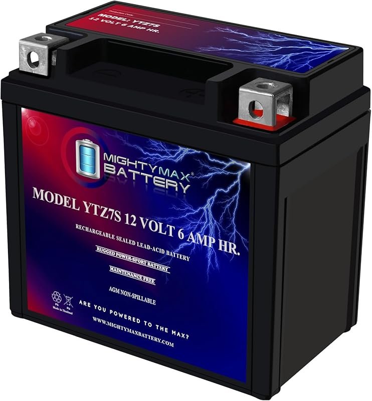 Mighty Max YTZ7S 12V 6AH AGM Motorcycle Battery with 130 Cold Cranking