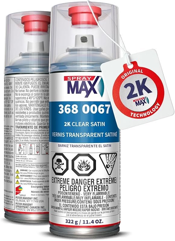 SprayMax 2K Semi Matte Clear Coat Spray Paint for a Durable Satin Finish