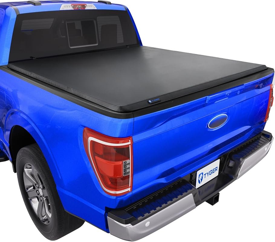 Tyger Auto T3 Soft Tri-Fold Tonneau Cover for 2015-2026 Ford F-150 wit