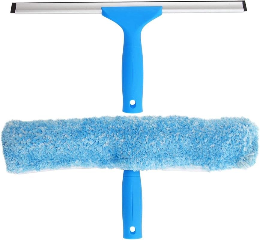 Mr. SIGA Window Cleaning Kit with 14 Inch Squeegee and Microfiber Scru