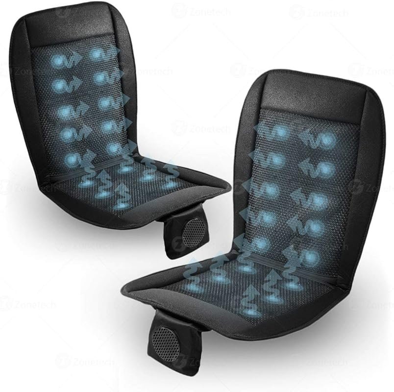 Zone Tech Cooling Car Seat Cushion 2-Pack with 12V Adjustable Temperat