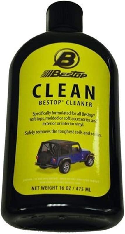 Bestop Vinyl Fabric Cleaner for Jeep Soft Top Windows, 16 oz Bottle