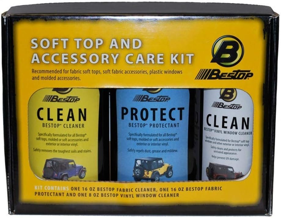 Bestop Vinyl Care Kit for Cleaning and Protecting Jeep Soft Top Window