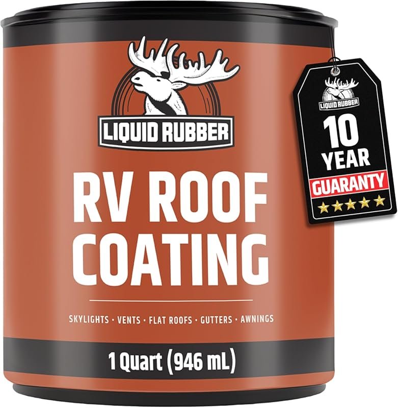 Liquid Rubber RV Roof Sealant: 1 Quart, Professional Solar Reflective