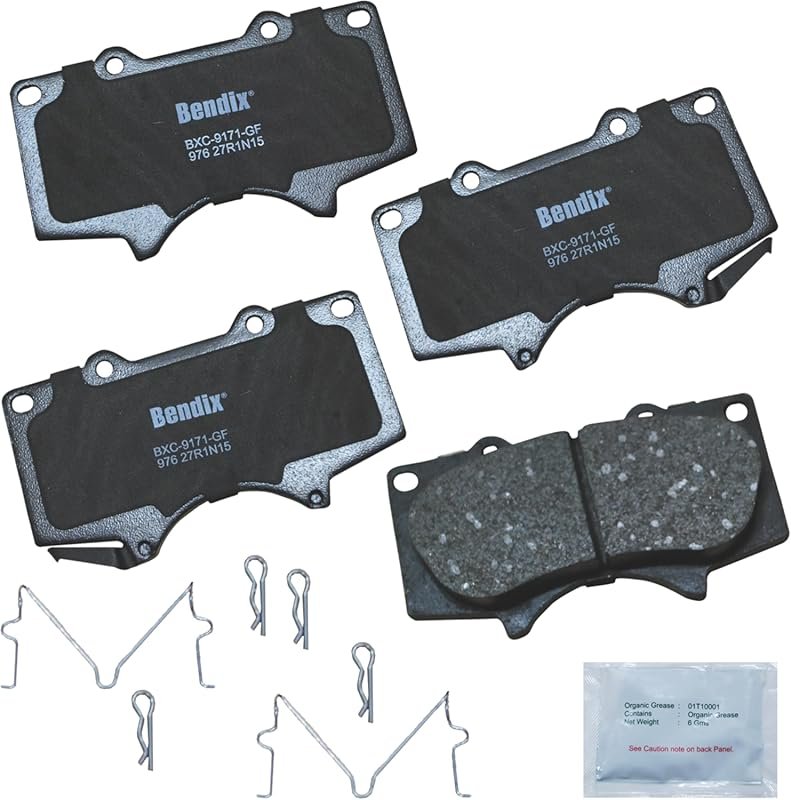 Bendix Priority1 Ceramic Front Brake Pads for Toyota Tacoma and Compat