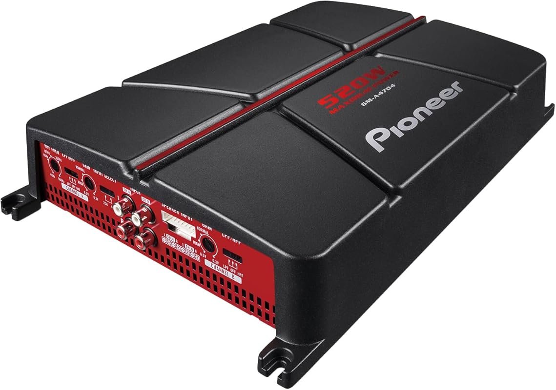 Pioneer GM-A4704 4-Channel Car Amplifier with 520W Max, Class AB, and