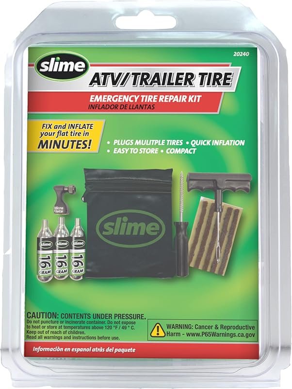 Slime Tire Repair and Inflation Kit for ATV and Trailer Tubeless Tires