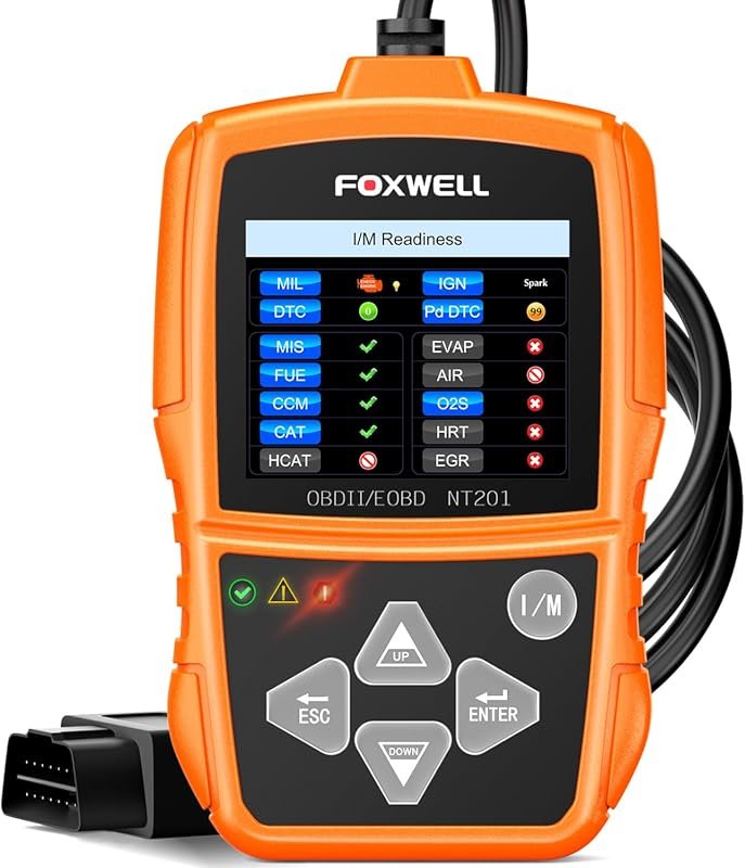 FOXWELL NT201 OBD2 Scanner to Read, Clear Codes, Reset Check Engine Li