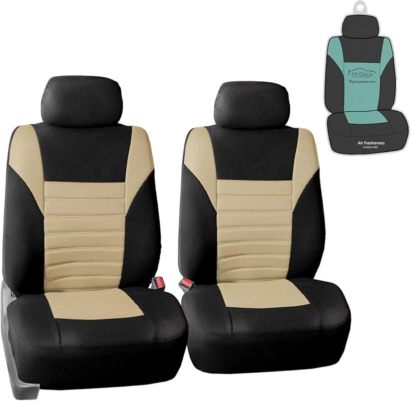 FH Group Premium 3D Air Mesh Car Seat Covers for Front Seats, Airbag C