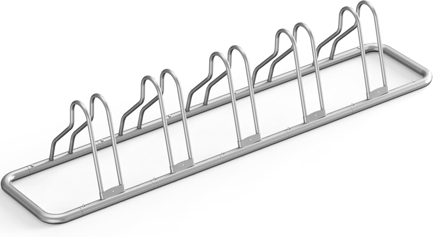 Simple Houseware 5-Bike Floor Stand – Adjustable Bicycle Storage Rack 
