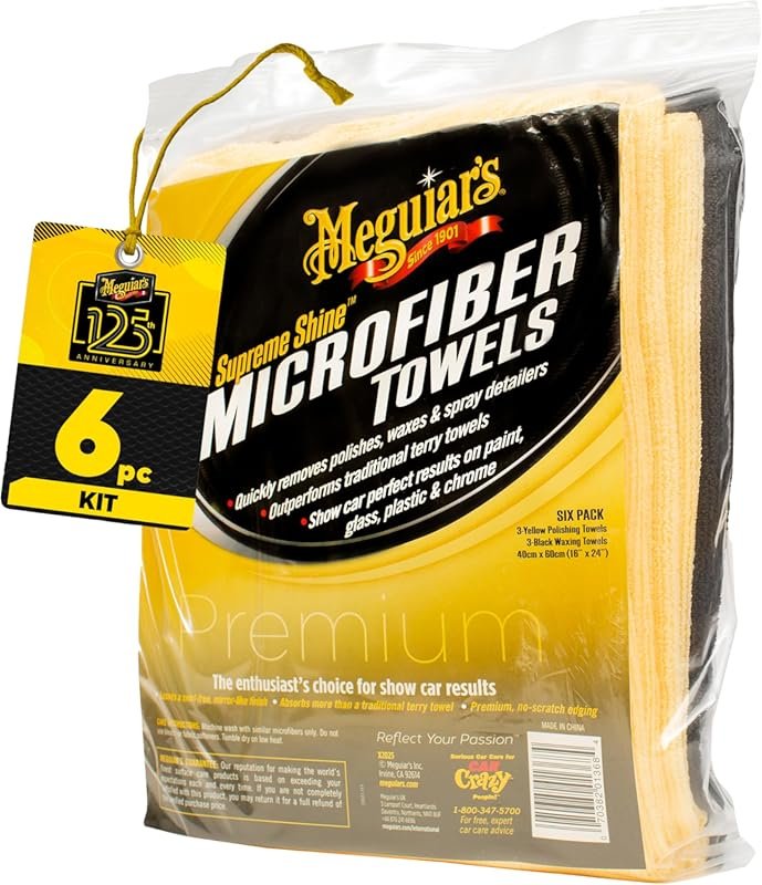 Meguiar's Supreme Shine Microfiber Towels: Ultra-Plush for Swirl-Free 