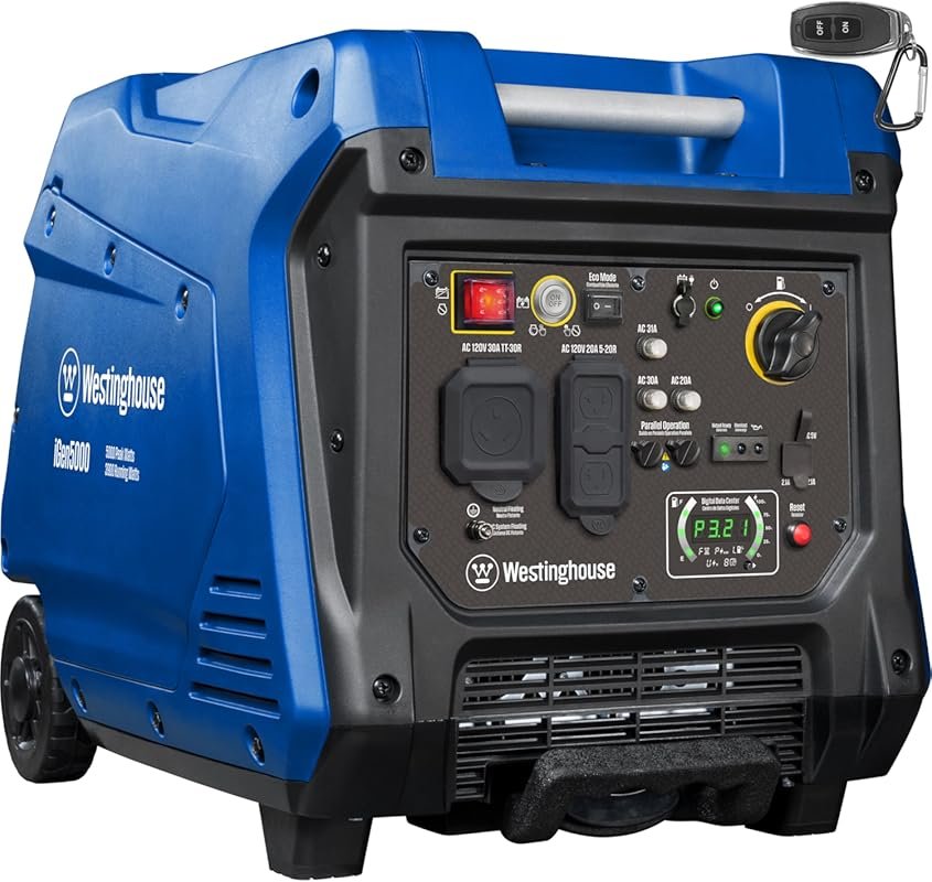 Westinghouse 5000-watt portable inverter generator with remote electri