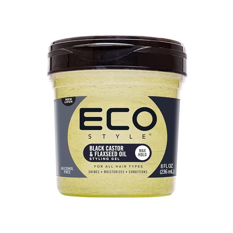 Eco Style Black Castor and Flaxseed Oil Nourishing Styling Gel for Hai