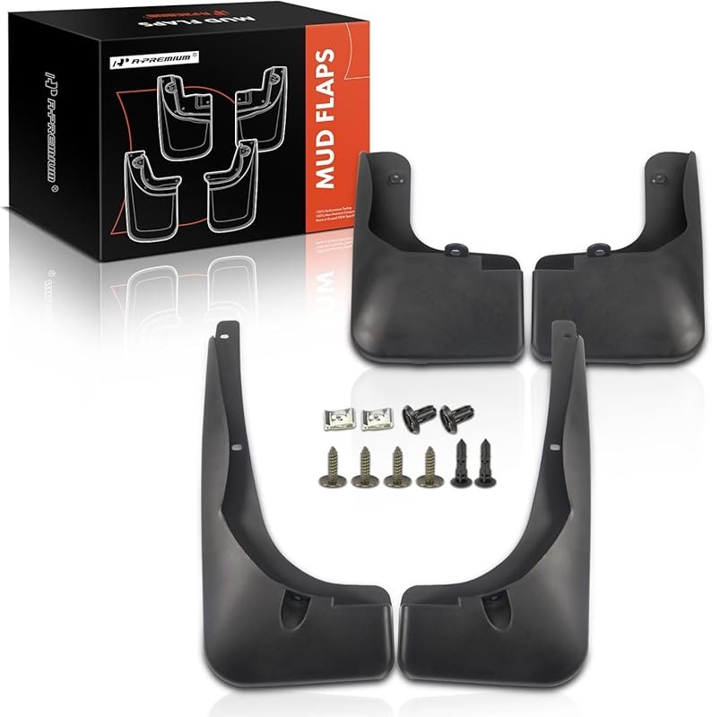 A-Premium Black Mud Flaps for 2013-2015 Toyota RAV4, Front and Rear Se