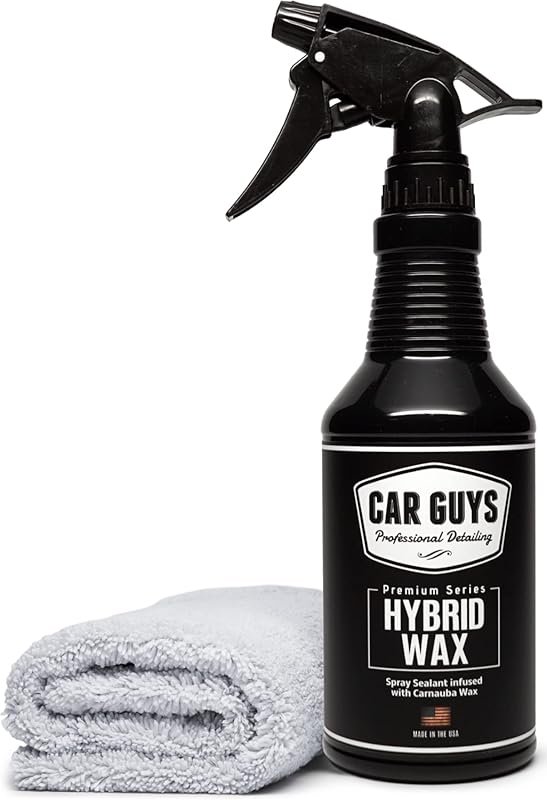 CAR GUYS Hybrid Spray Wax Kit with 18oz Wax and Towel for Long-Lasting