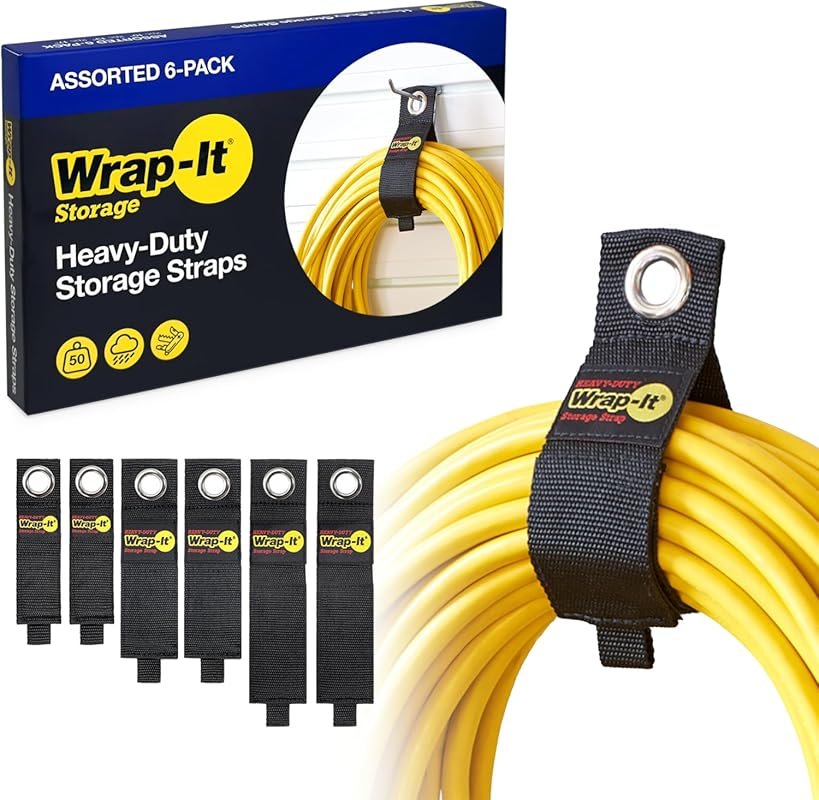 Heavy-Duty Storage Straps 6-Pack for Organizing RV Accessories, Extens