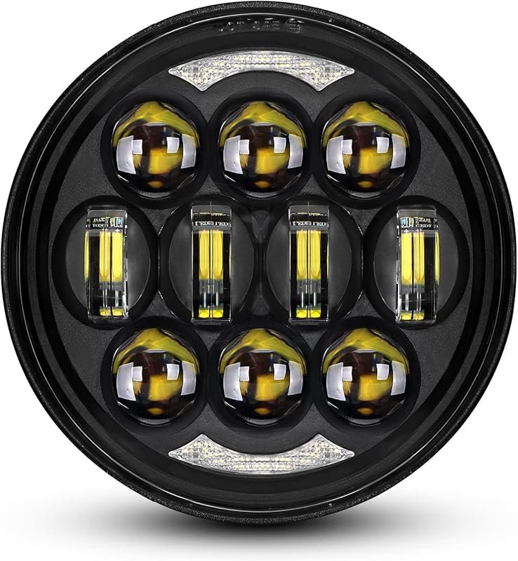 5.75-inch round LED headlight for Harley Dyna and Sportster models wit