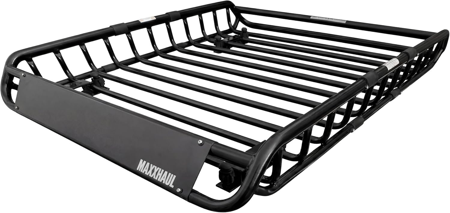 MaxxHaul Steel Roof Rack Cargo Basket 46x36x4.5, Universal Fit for All