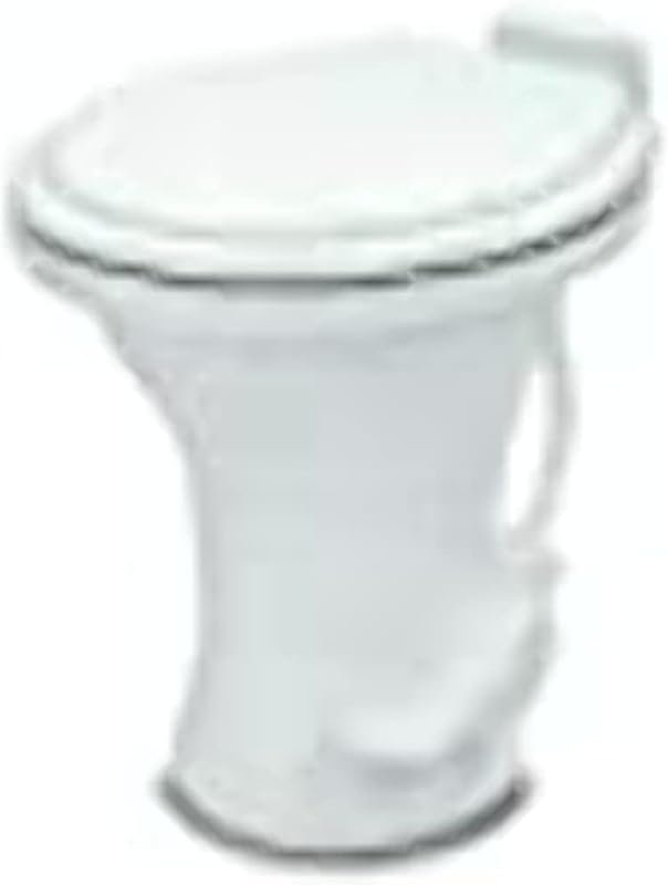 Dometic Low Profile Permanent RV Toilet with Elongated Seat and Manual
