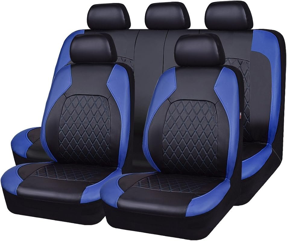 Universal Faux Leather Car Seat Covers Full Set: Airbag Compatible, Br