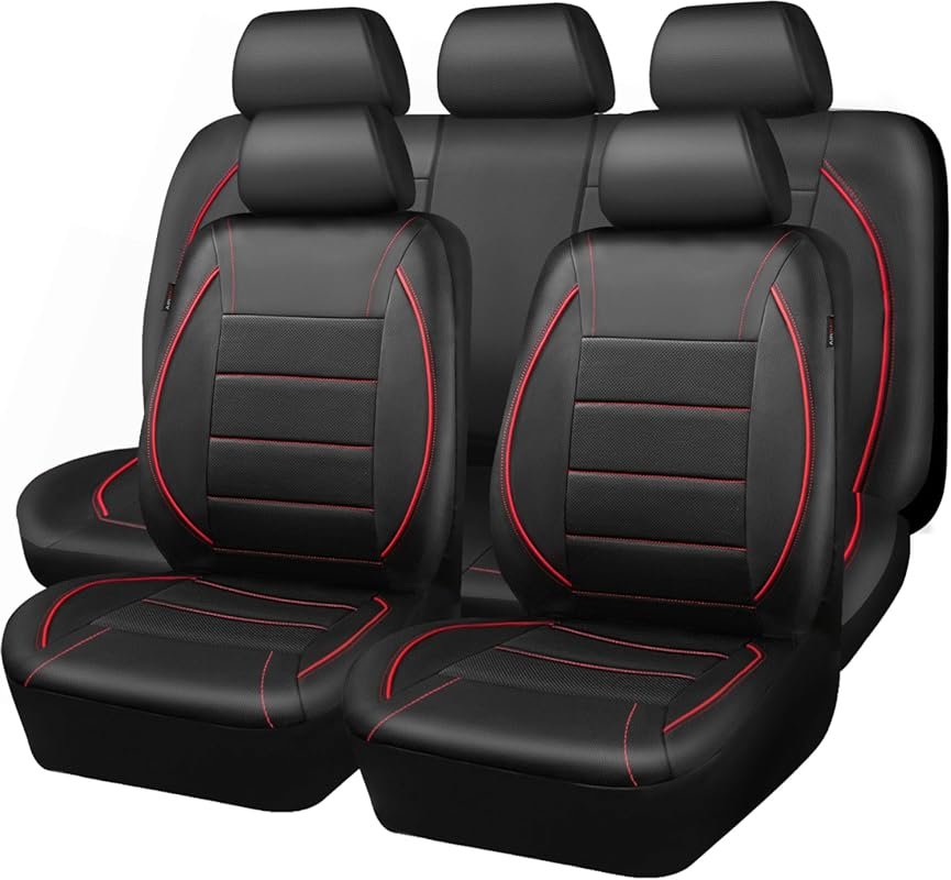 CAR PASS Universal Leather Car Seat Cover with Zipper Design and Airba