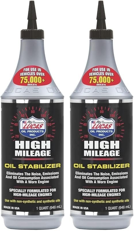 Lucas Oil High Mileage Oil Stabilizer for Improved Engine Longevity an