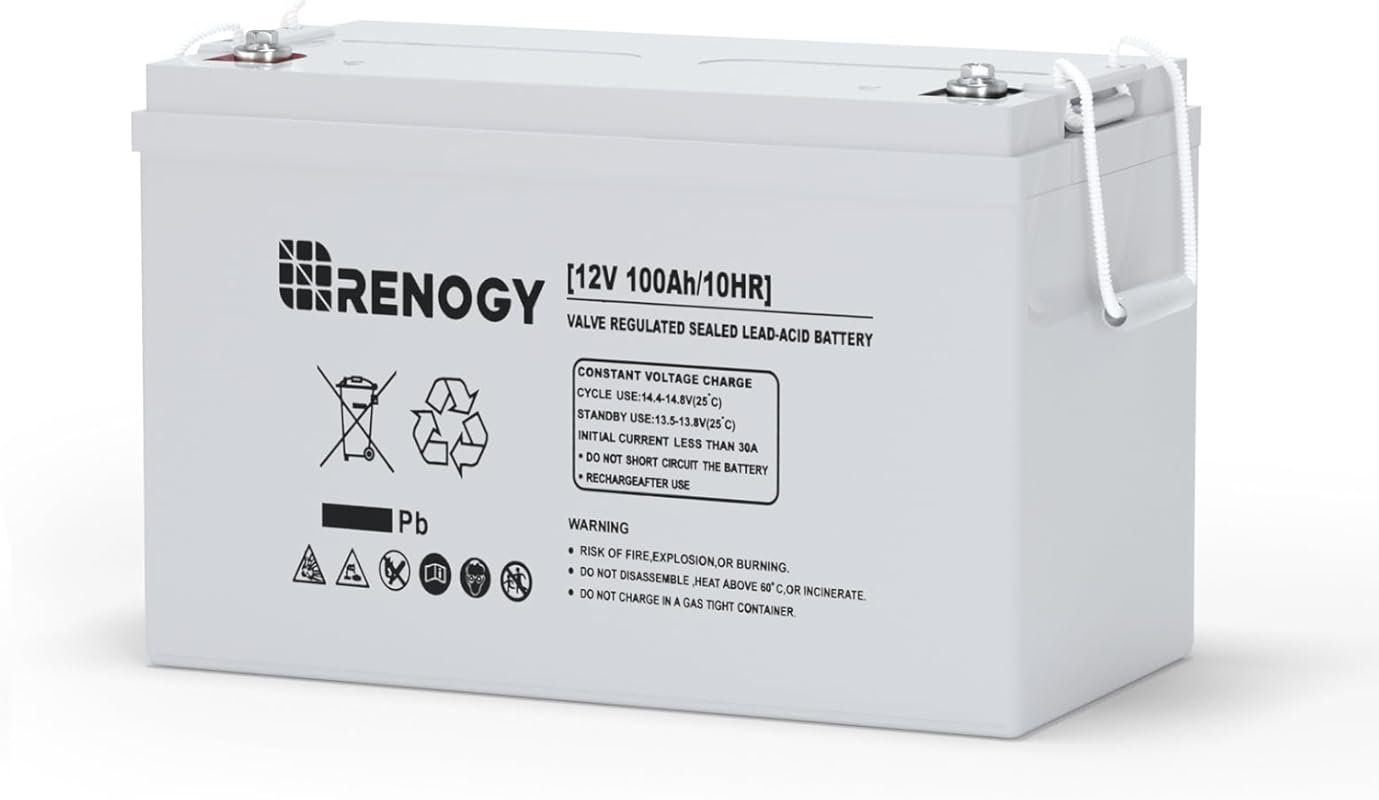 Renogy Deep Cycle AGM 12V 100Ah Battery for Marine and Off-Grid Use: 3