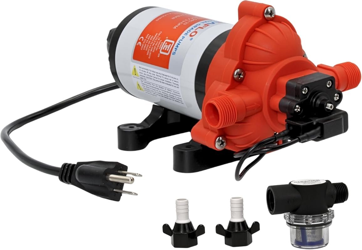 SEAFLO 33 Series 110V AC Pressure Pump with 3.3 GPM Flow and Smart Swi