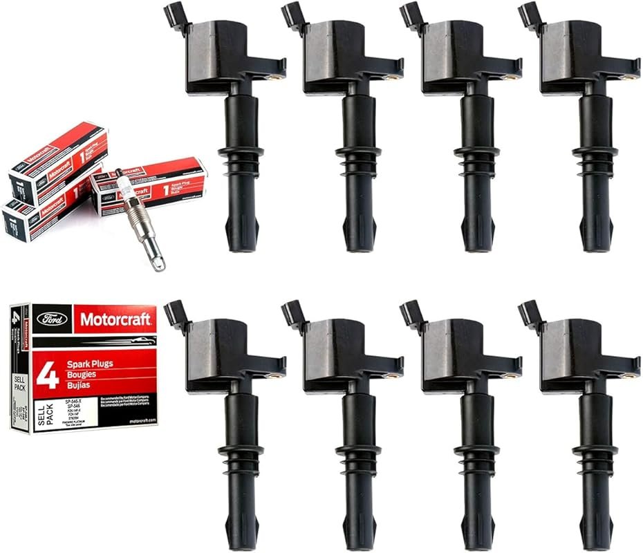 MAS Ignition Coil DG511 & Motorcraft SP546/SP515 Spark Plug 8-Pack for
