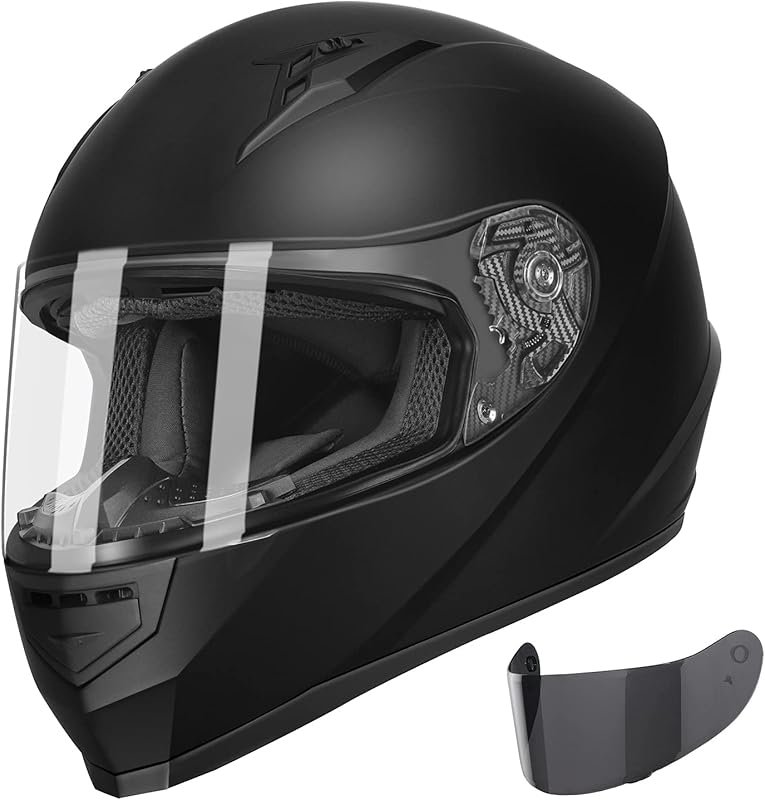 GLX GX11 Compact Motorcycle Helmet - Matte Black, Large - Full Face w/