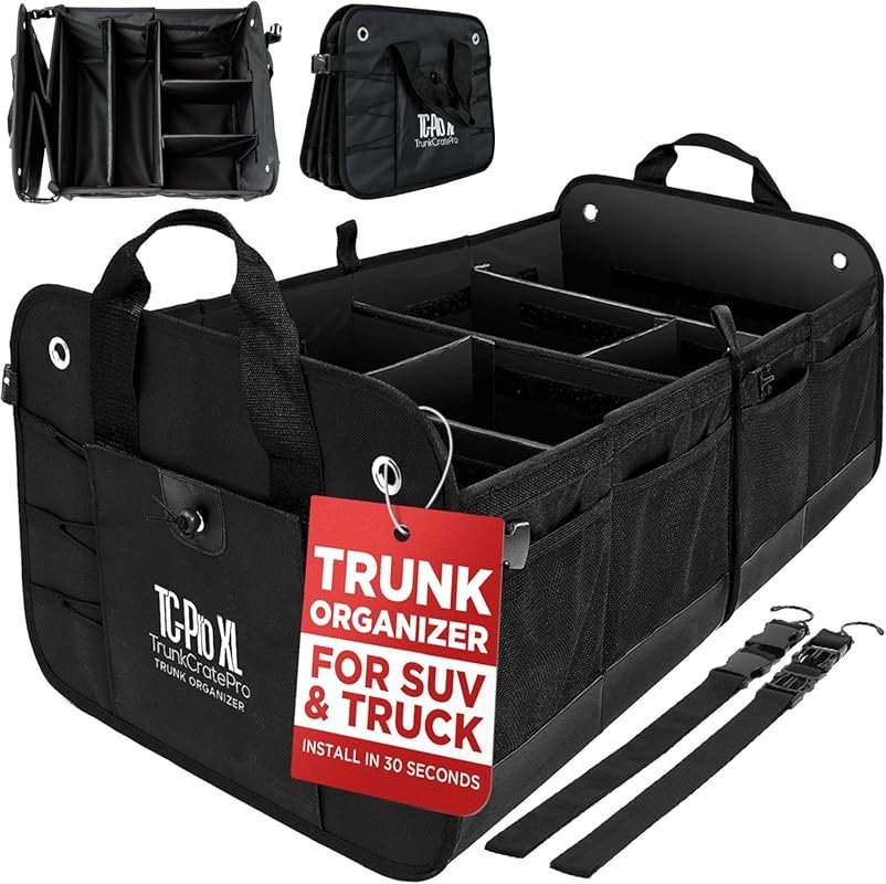 TRUNKCRATEPRO XL Premium Trunk Organizer - Expandable Compartments for