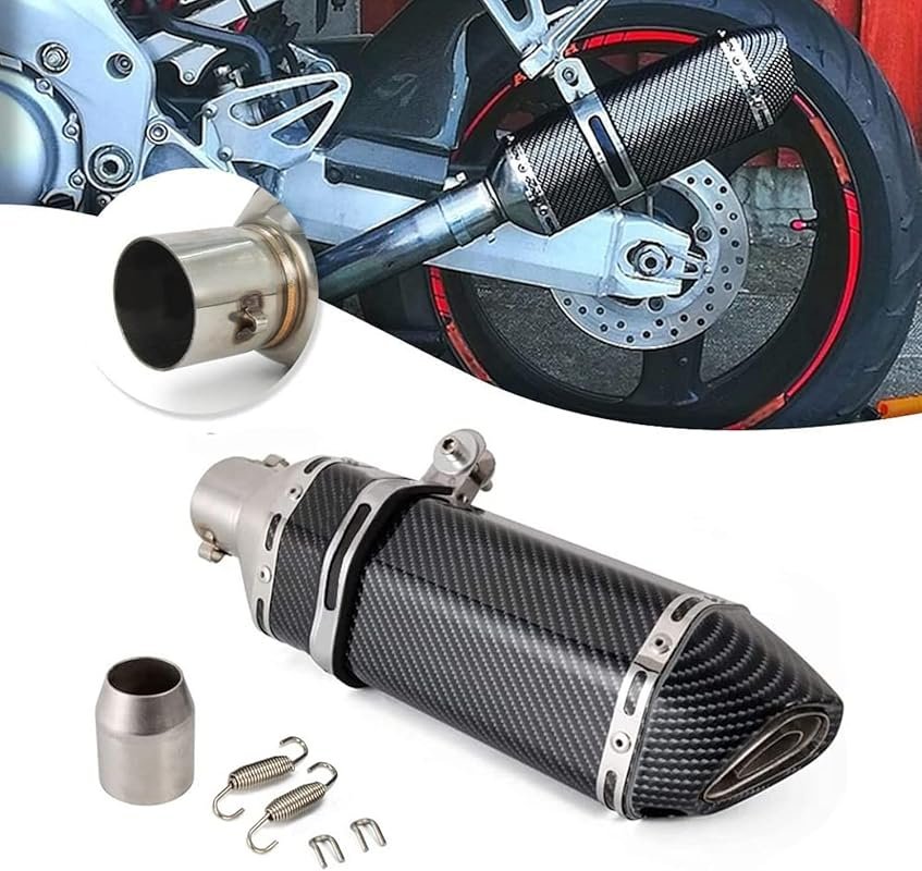 JFG RACING Universal Slip-On Exhaust Muffler 1.5-2 inch for Motorcycle