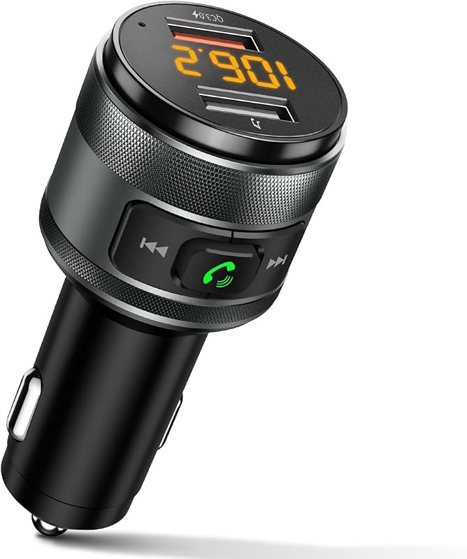 Bluetooth 5.3 FM Transmitter for Car with Hands-Free Calling and Dual 