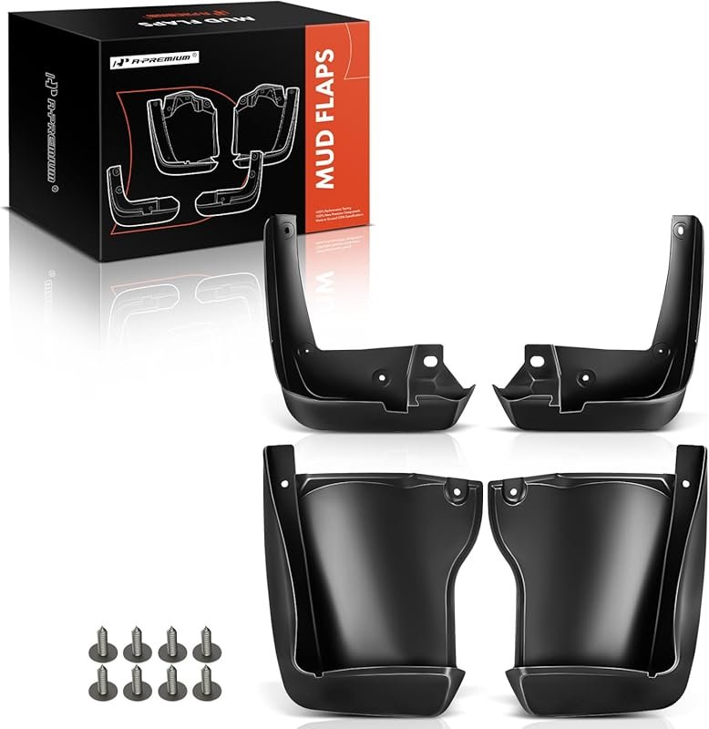 Mud Flaps for 2008-2012 Honda Accord – Black, Front and Rear, Includes