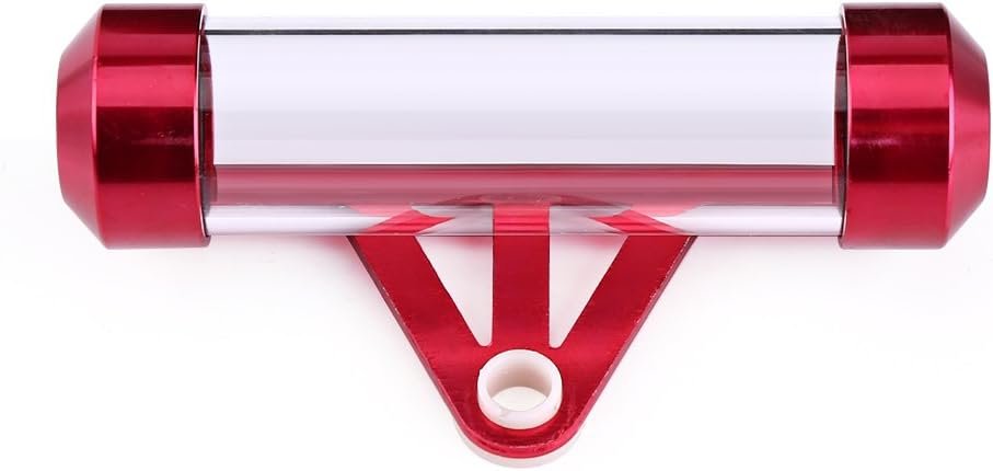 Keenso Universal Motorcycle Tax Disc Tube Holder - Secure Red Cylindrical Frame for Motorbikes