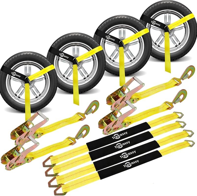 Trekassy 2-Inch by 12-Foot Car Tie Down Straps: 10,000 lb Break Streng