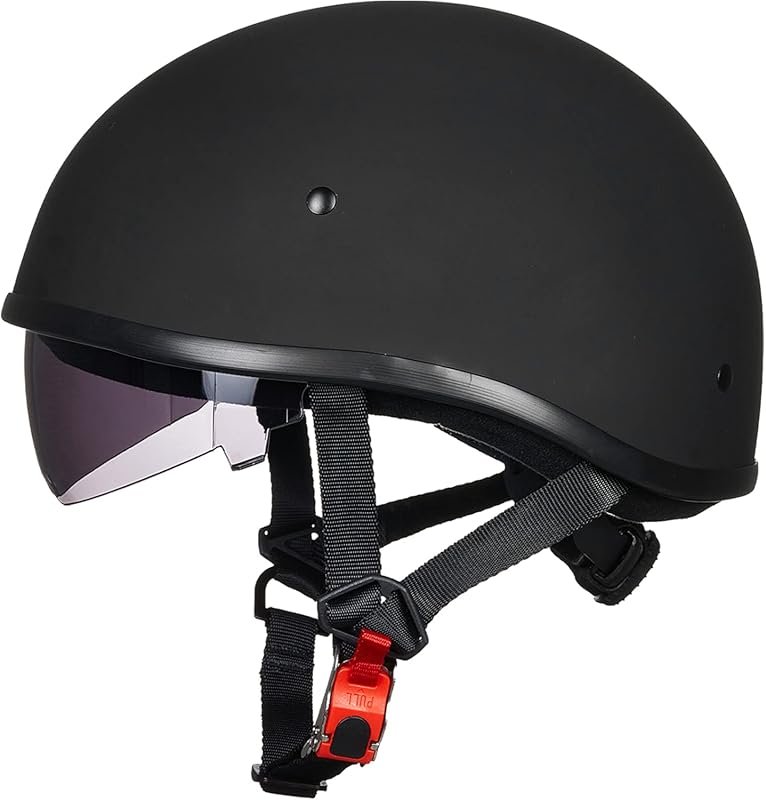 Half Helmet with Sunshield and Quick Release for Cruiser and Scooter R